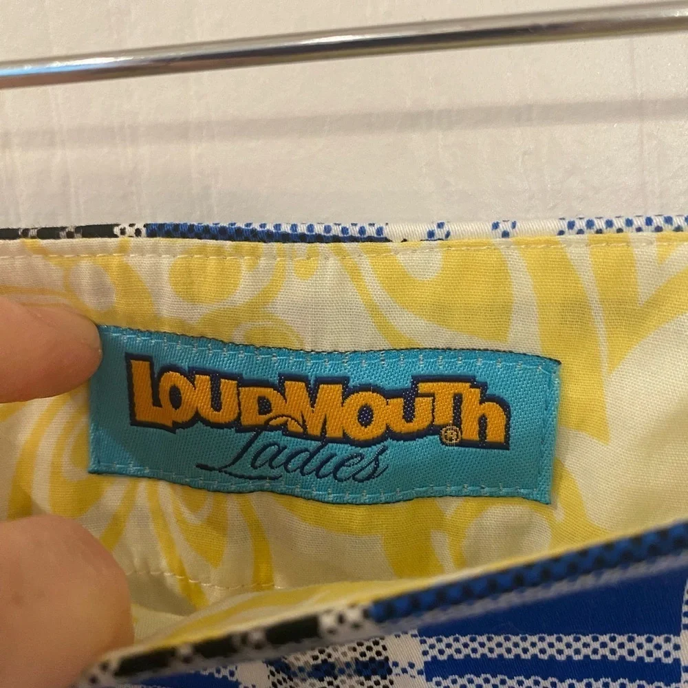 Loudmouth Fairway Blue Plaid Golf Athletic Skirt Skort